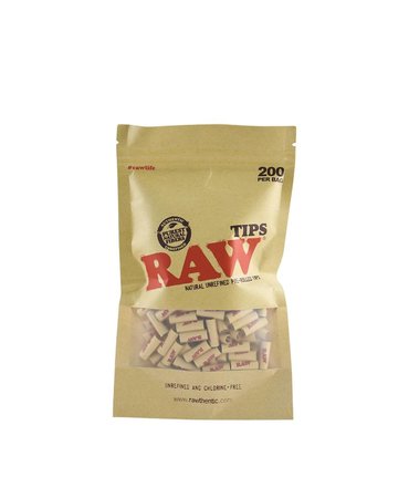 RAW Raw 200 Pre-Rolled Tips –  Unbleached RAW Raw 200 Pre-Rolled Tips –  Unbleached