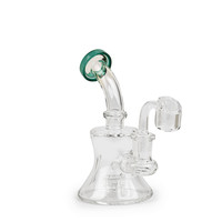 7" Tall Hourglass Rig W/Green Mouthpiece