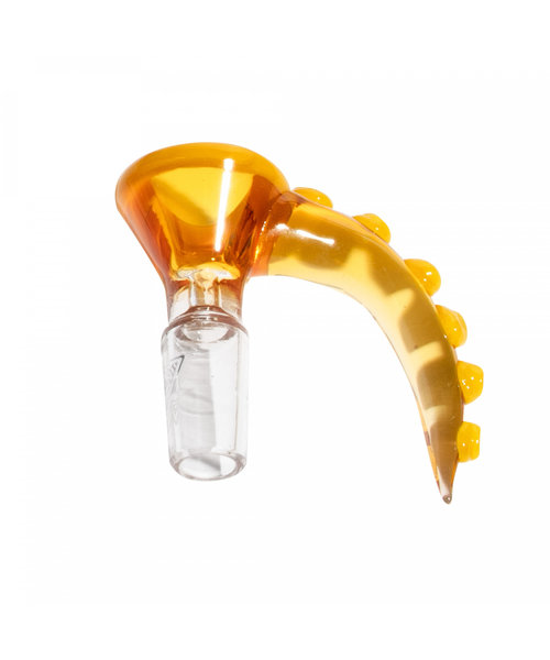 Red Eye Glass 14mm Tentacle Cone Pull-Out Honey Gold & Yellow