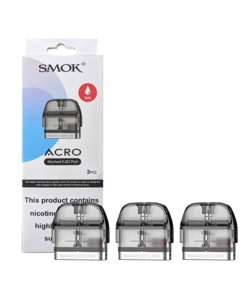 Smok Acro Replacement Pods W/ 0.8ohm Coil (3 pack) [CRC]