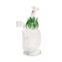 Red Eye Glass 8.5"  Pineapple Concentrate Rig Green