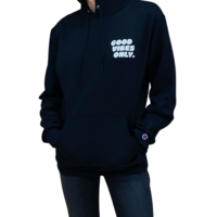 Flamingo+ Black Hoodie  "Good Vibes Only"