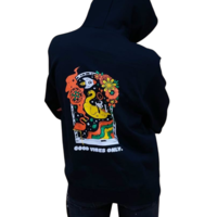 Flamingo+ Black Hoodie  "Good Vibes Only"