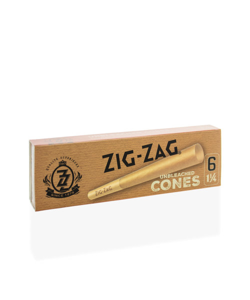 Zig Zag Unbleached Pre-Rolled Cones 1 1/4" [6 pack]