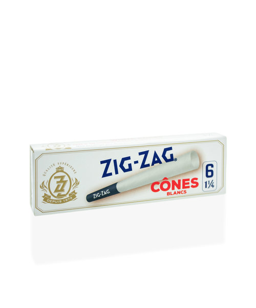 Zig Zag White Pre-Rolled Cones 1 1/4" [6 pack]