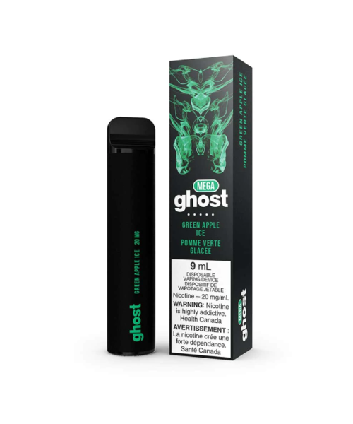 Ghost MEGA (3000 puffs) Disposable Vape Green Apple Ice