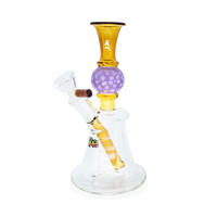 iRie 7" Honeycomb Flower Glass Bubbler