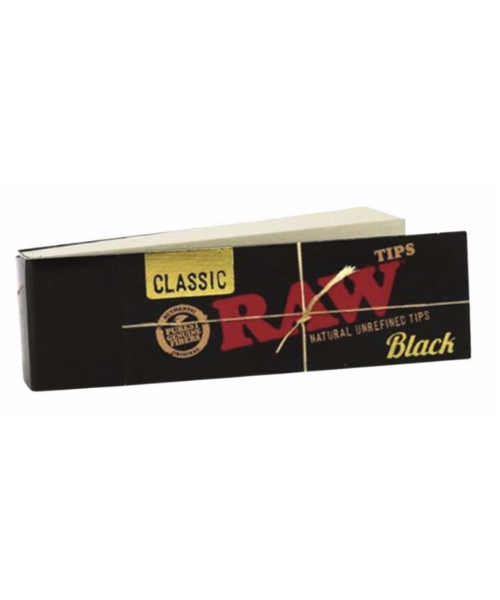 RAW Black Unbleached Tips 50 pack