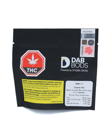 Stigma Grow Dab Bods Grape Ape Infused Hybrid Flower 2G