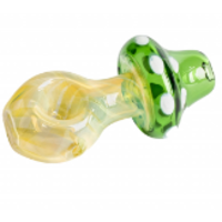 Red Eye Glass 3.25" Stand Up Mushroom Hand Pipe