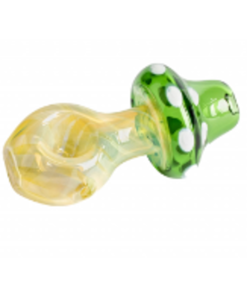 Red Eye Glass 3.25" Stand Up Mushroom Hand Pipe