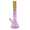 GEAR Premium GEAR Premium 14"  Textured Neck Beaker Bong Pink GEAR Premium GEAR Premium 14"  Textured Neck Beaker Bong Pink