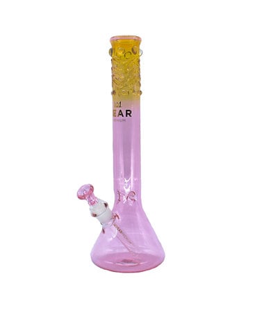 GEAR Premium GEAR Premium 14"  Textured Neck Beaker Bong Pink GEAR Premium GEAR Premium 14"  Textured Neck Beaker Bong Pink