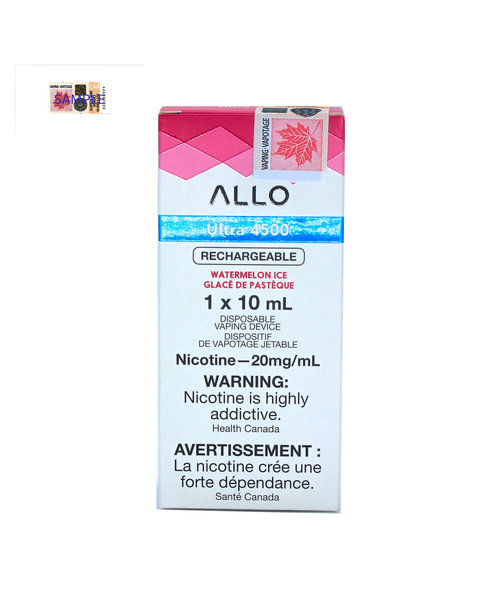Allo Ultra 4500 Puff Rechargeable Disposable Vape Watermelon Ice 20mg