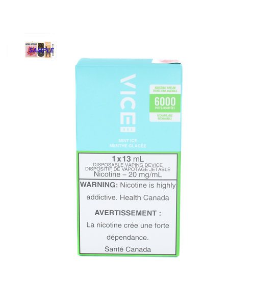 VICE 6000 Box Disposable Rechargeable Vape Mint Ice 20mg