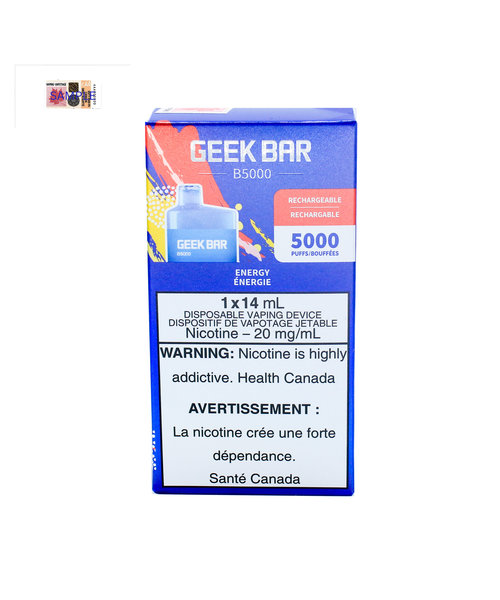 Geek Bar B5000 Box Disposable Rechargeable Vape Energy 20mg