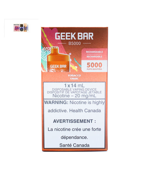 Geek Bar B5000 Box Disposable Rechargeable Vape Tobacco 20mg
