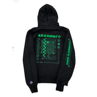 Champion x Flamingo+ Hoodie "Russian Text"