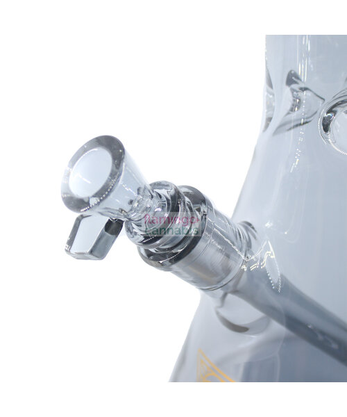Red Eye Glass 15" Ice Grey Beaker Tube W/ Hobstar Details