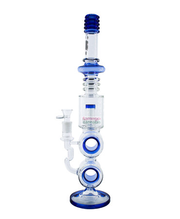 infyniti Infyniti 19" Barrel Splashguard Ribbed Grip Bong Blue infyniti Infyniti 19" Barrel Splashguard Ribbed Grip Bong Blue