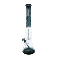 Hoss Glass 20" Double-Disk Percolator Beaker Black