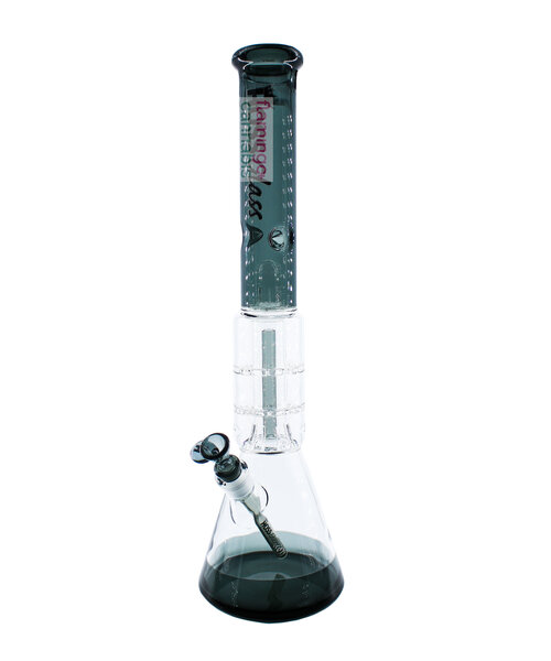 Hoss Glass 20" Double-Disk Percolator Beaker Black