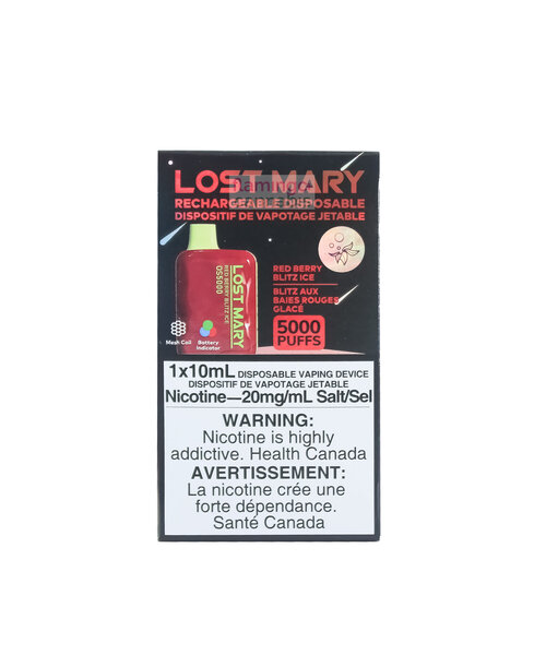LOST MARY 5000 Puff Rechargeable Disposable Red Berry Blitz Ice 20mg