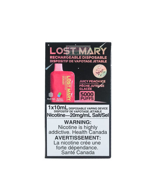 LOST MARY 5000 Puff Rechargeable Disposable Juicy Peach Ice 20mg
