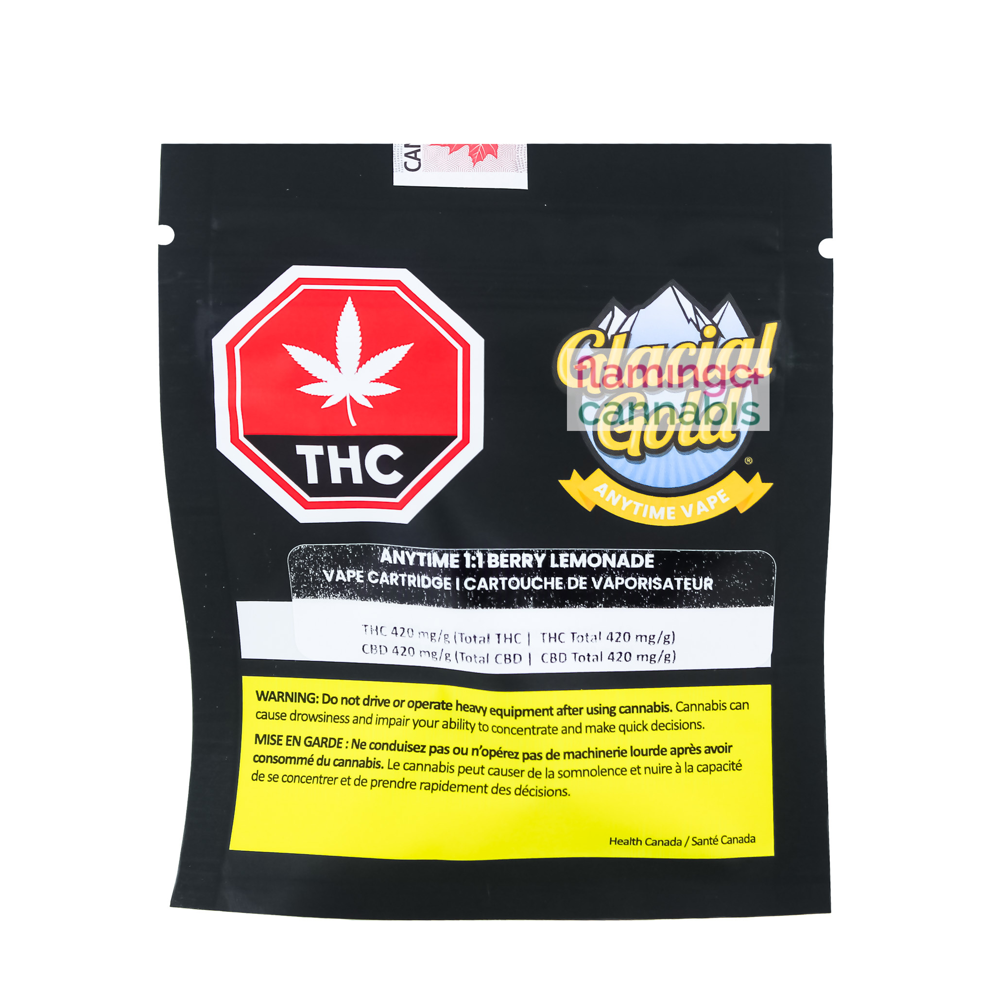 Glacial Gold Anytime 11 Blueberry Lemonade Hybrid Cartridge 1G