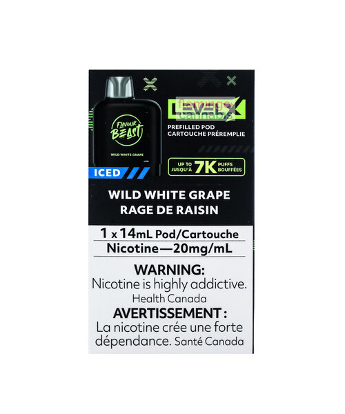 Level-X Flavour Beast Pre-Filled Pod 7000 Puff 20mg 14mL Wild White Grape Ice