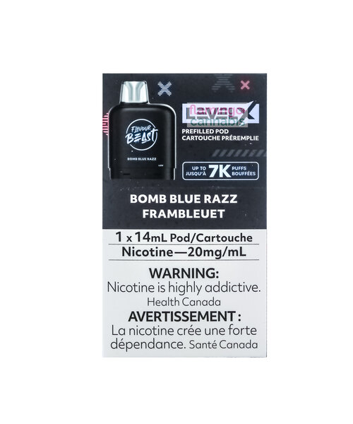 Level-X Flavour Beast Pre-Filled Pod 7000 Puff 20mg 14mL Bomb Blue Razz