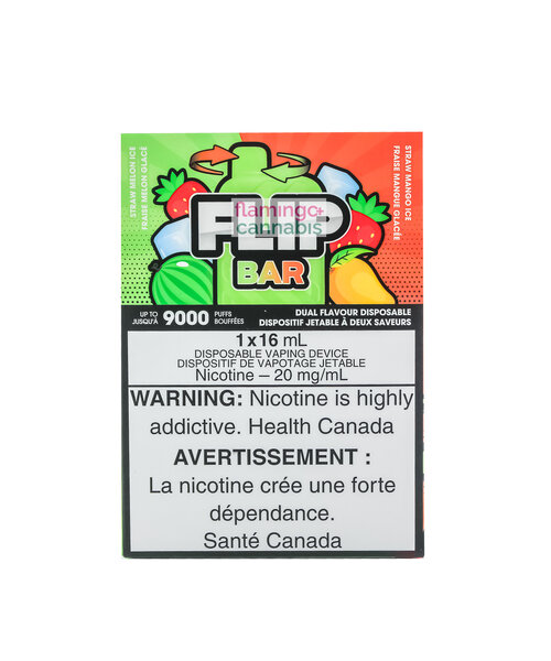 Flip Bar 9000 Dual Flavour Disposable Rechargeable Straw Melon Ice & Straw Mango Ice 20mg