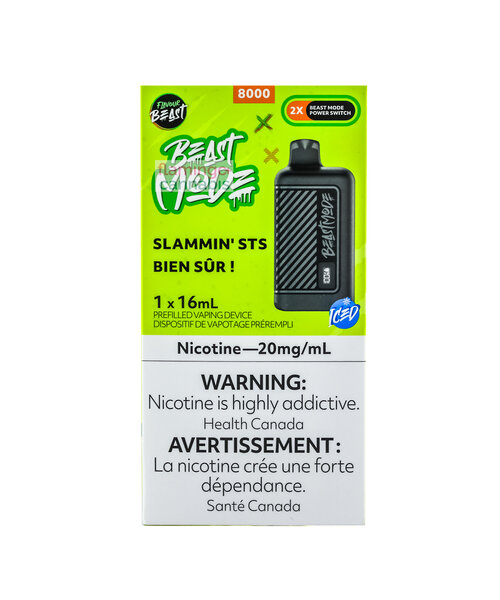 Flavour Beast 8000 puff rechargeable Disposable Slammin' STS Iced 20mg