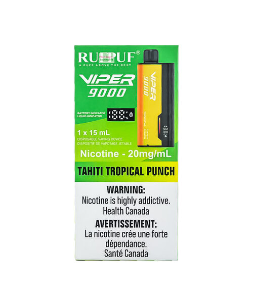 Rufpuf Viper 9000 Puff Rechargeable Disposable 20mg Tahiti Tropical Punch