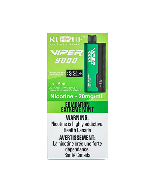 Rufpuf Viper 9000 Puff Rechargeable Disposable 20mg Edmonton Extreme Mint