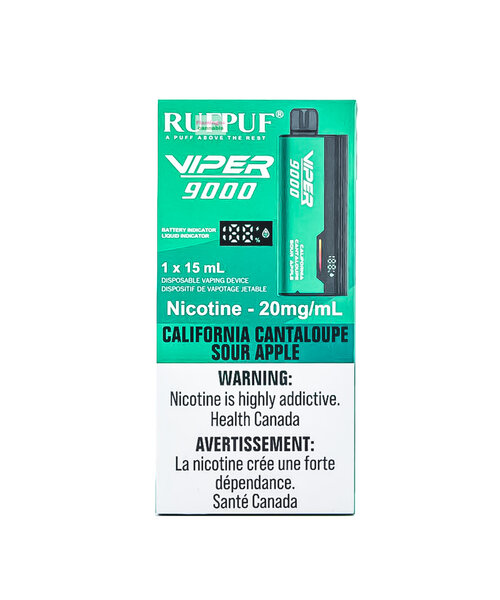 Rufpuf Viper 9000 Puff Rechargeable Disposable 20mg California Cantaloupe Sour Apple