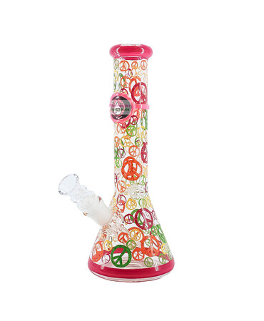 Pulsar Pulsar Peacekeeper Beaker Bong 10" (UV Reactive) Pulsar Pulsar Peacekeeper Beaker Bong 10" (UV Reactive)