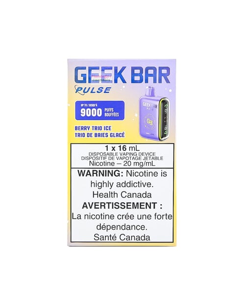 Geek Bar Pulse 9000 Puff Rechargeable Disposable 20mg Berry Trio Ice