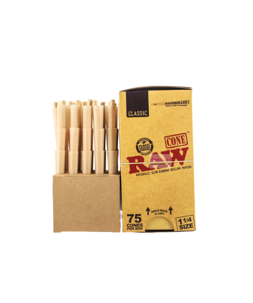 Raw Classic 1 1/4  Pre-Rolled Cones 75/Pack