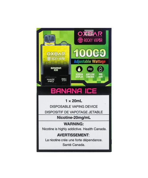 Oxbar Maze Pro Rechargeable 10k puffs Disposable Vape 20mg Banana Ice
