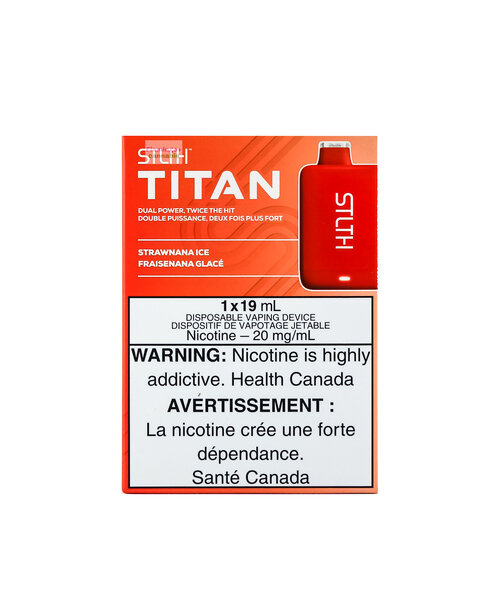 STLTH TITAN 10000 Puffs Rechargeable Disposable 20mg 19mL Strawnana Ice