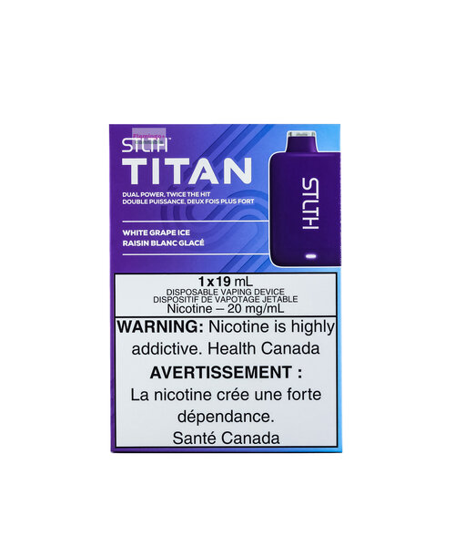 STLTH TITAN 10000 Puffs Rechargeable Disposable 20mg 19mL White Grape Ice