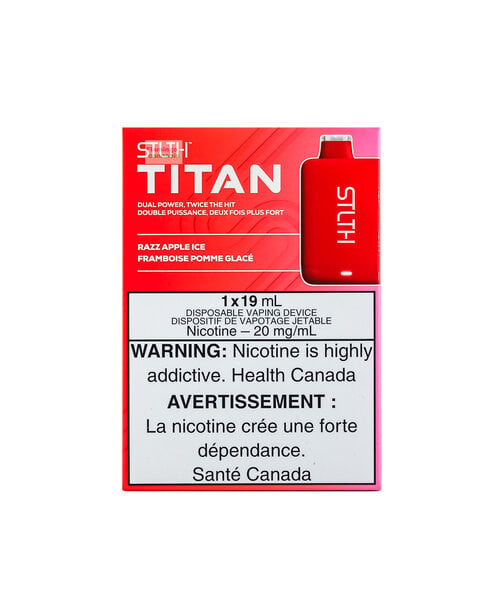 STLTH TITAN 10000 Puffs Rechargeable Disposable 20mg 19mL Razz Apple Ice