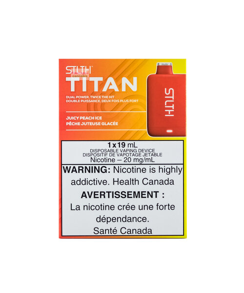 STLTH TITAN 10000 Puffs Rechargeable Disposable 20mg 19mL Juicy Peach Ice