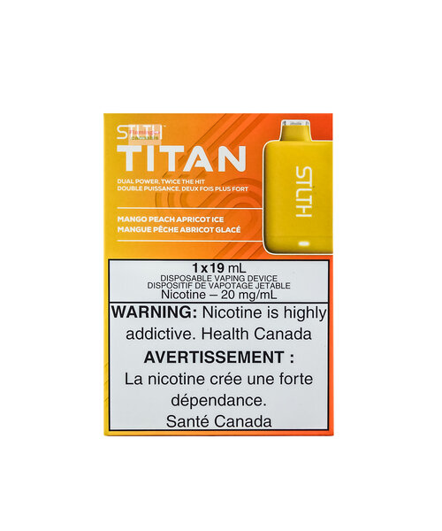STLTH TITAN 10000 Puffs Rechargeable Disposable 20mg 19mL Mango Peach Apricot Ice