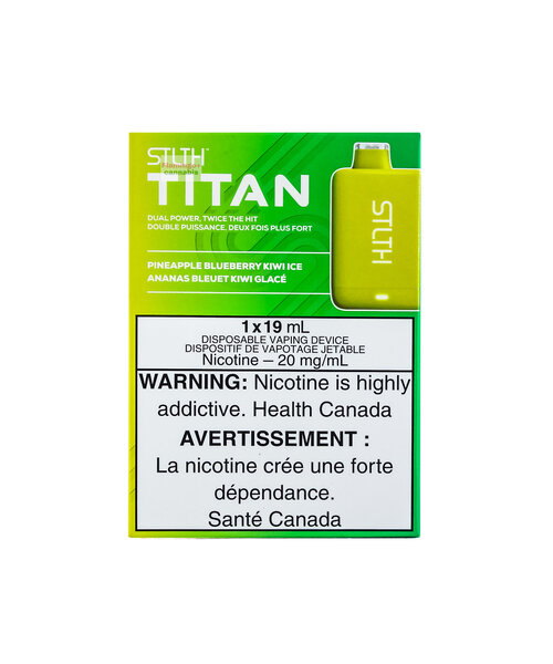 STLTH TITAN 10000 Puffs Rechargeable Disposable 20mg 19mL Pineapple Blueberry Kiwi Ice