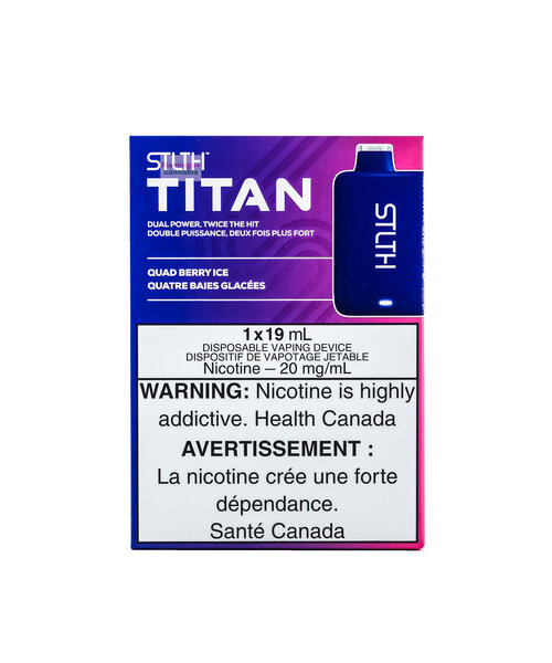 STLTH TITAN 10000 Puffs Rechargeable Disposable 20mg 19mL Quad Berry Ice