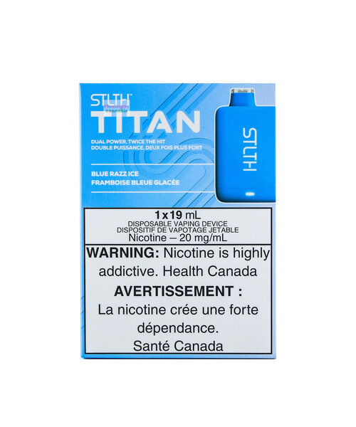STLTH TITAN 10000 Puffs Rechargeable Disposable 20mg 19mL Blue Razz Ice