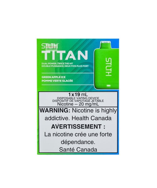 STLTH TITAN 10000 Puffs Rechargeable Disposable 20mg 19mL Green Apple Ice