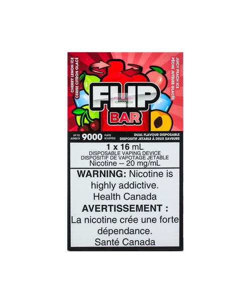 Flip Bar 9000 Dual Flavour Disposable Rechargeable Cherry Lemon Ice & Juicy Peach Ice 20mg